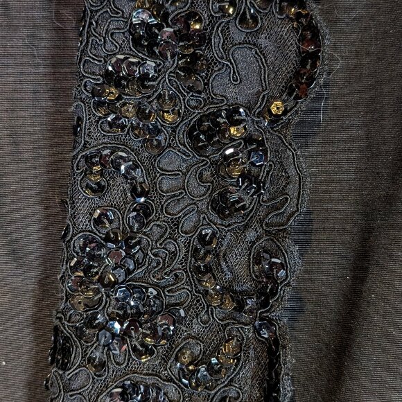 Lori Ann Montreal Black sequin and lace collar jacket Size 6 - Picture 6 of 7